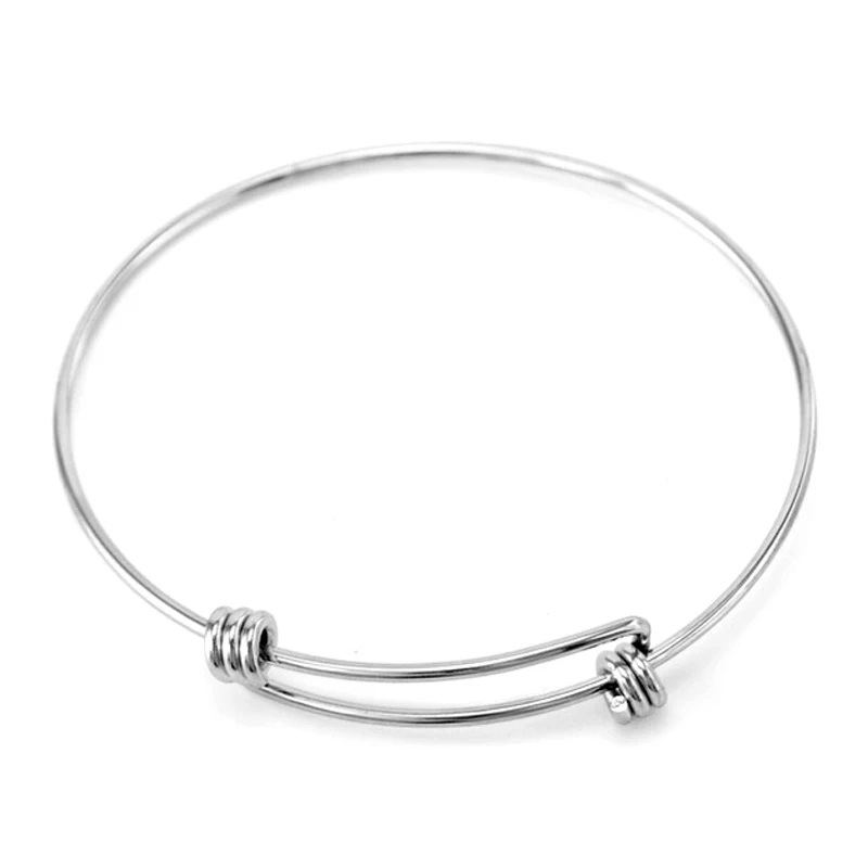 

diy jewelry Expandable Wire Kid Adult Size Bangles Adjustable Stainless Steel high qulity Wrist Bangle Bracelet wholesale 1pcs