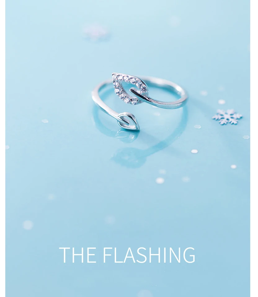 2019 100% 925 Sterling Silver Fashion Jewelry Double Hollow Leaf Round Cubic Zirconia Ring Sizable Girls Kids Xmas Gift Bijoux (6)