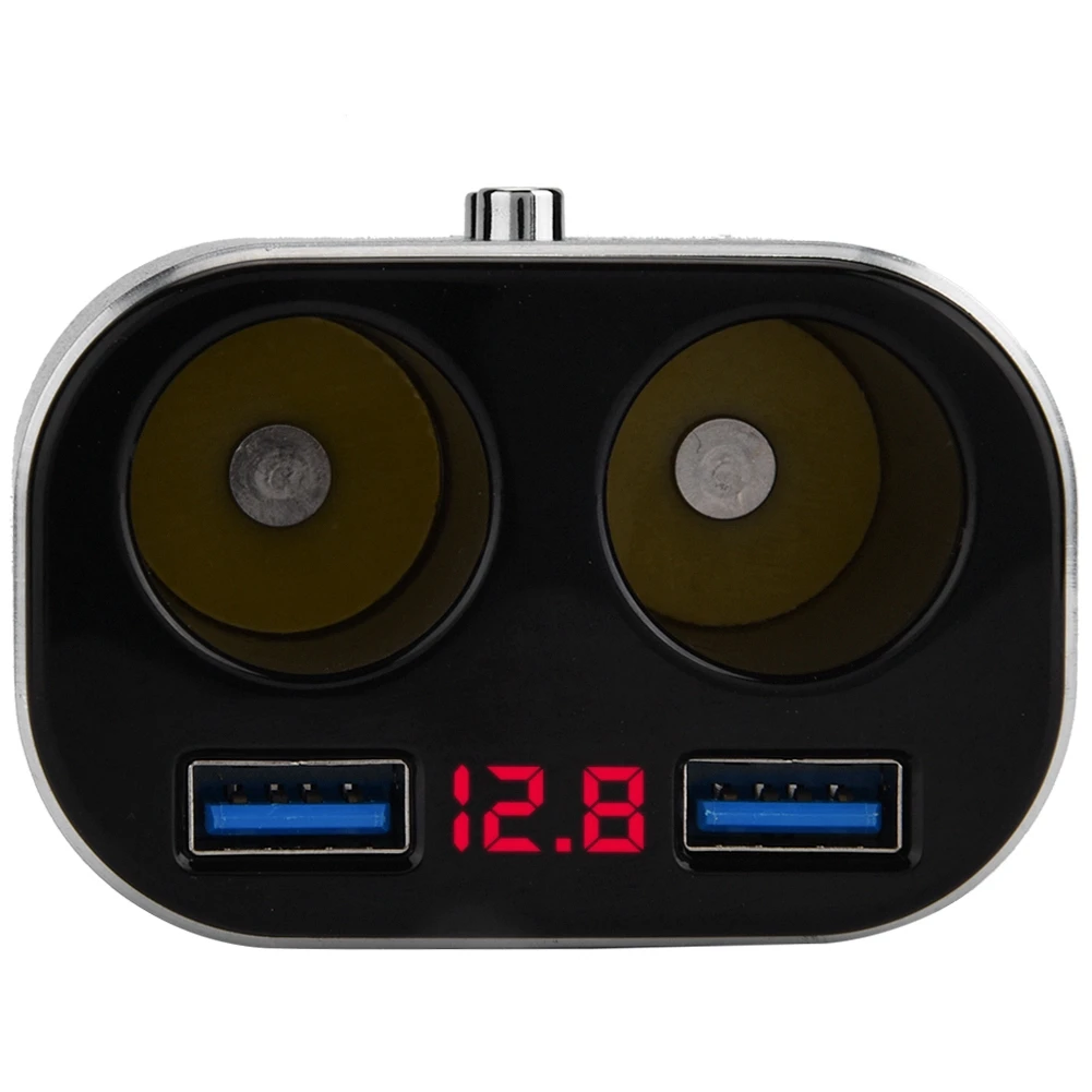 Usb зарядное устройство черного цвета Автомобильное быстрое USB зарядное устройство в сигарете 2 порта адаптер для прикуривателя Автомобильное USB зарядное устройство Новинка