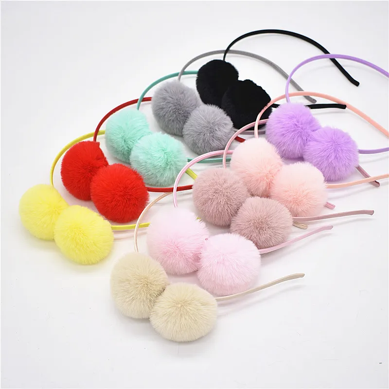 

Girl cute hair ball headband kid ball beautiful headdress popular hair accessories Headwear hair bands for girls