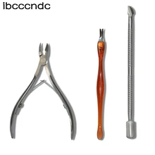 Ibcccndc гвоздь для кутикулы, кусачки для ногтей и лопатка для снятия кутикулы толкатель Для Удаления Резак Триммер для стрижки волос триммер 3 шт./компл. ногтей, для маникюра, вилка мертвой кожи ножницы