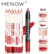 MENOW 12 цветов 3 в 1 Lipliner Make Up набор стойкая губная помада водонепроницаемый долговечный не цветущий косметический набор