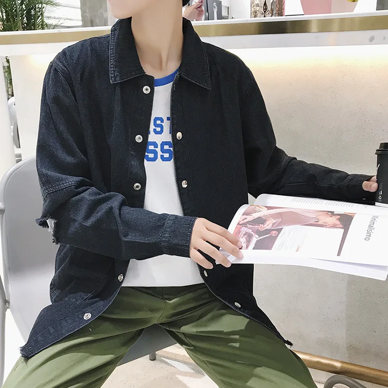 Hong Kong style men's long sleeved shirt men's autumn Korean version of