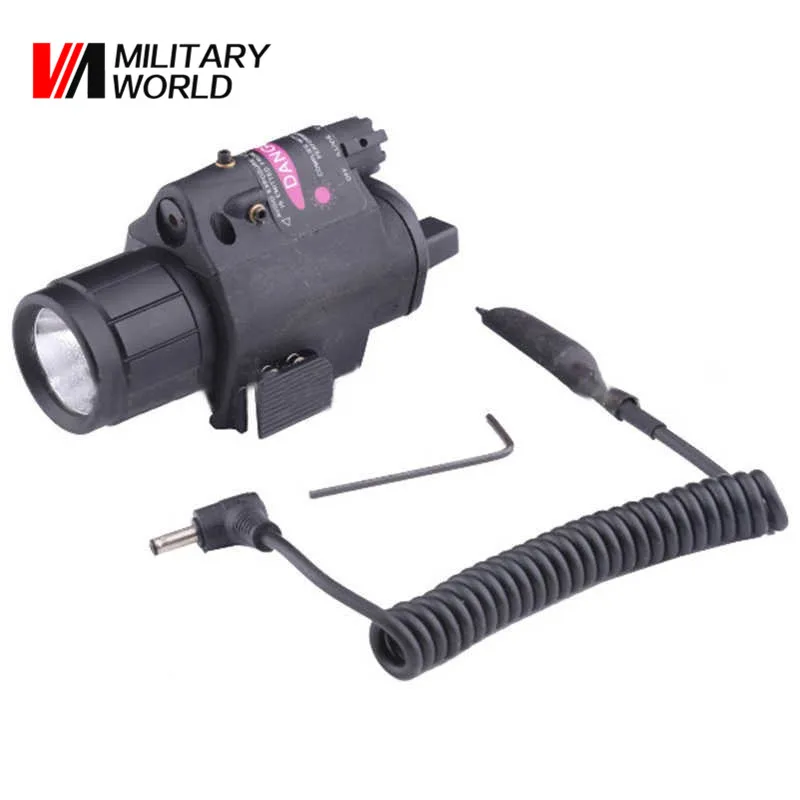 

Tactical Airsoft 3 Mode Red Laser LED White Gun Light Lightweight Sport Paintball Flashlight with Remote Switch Military Lamp