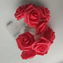 YIYANG на День святого Валентина, стиль, 1,5 м, светодиодный светильник с розами для вечеринок, праздников, свадеб, декоративных ламп, 10 роз для дома KTV