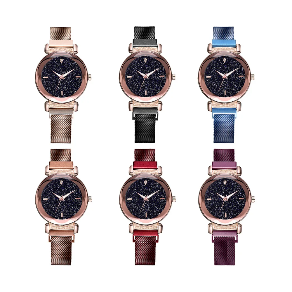 

Fashion Women Mesh Magnet Buckle Watch Luxury Bracelet Watch Quartz Watches Wristwatches