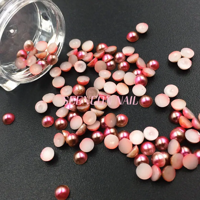 Pérolas da Arte do Unha Encantos do Unha Novo Cores Conjunto Coreano 3d Alta Brilhante Verão ab Sereia Concha Pérolas Decoração Plana Kit 12 - 13 Beleza e saúde