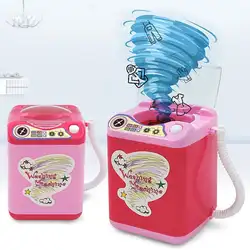 Детская стиральная машина игрушка мини моделирование 3 года + мебель игрушки розовая губка для удаления макияжа