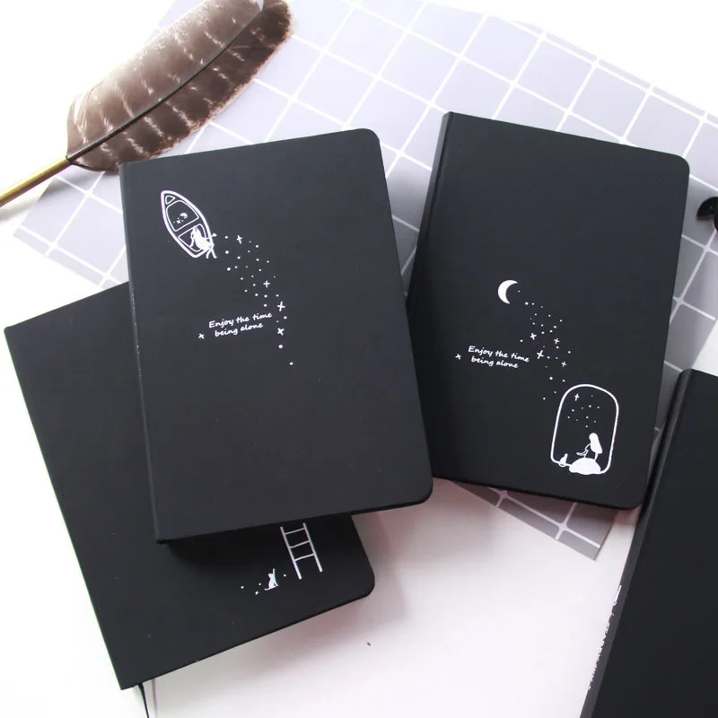 

notebook journal black paper school book journaling weekly planner big not carnet vintage travel journaling composition diary