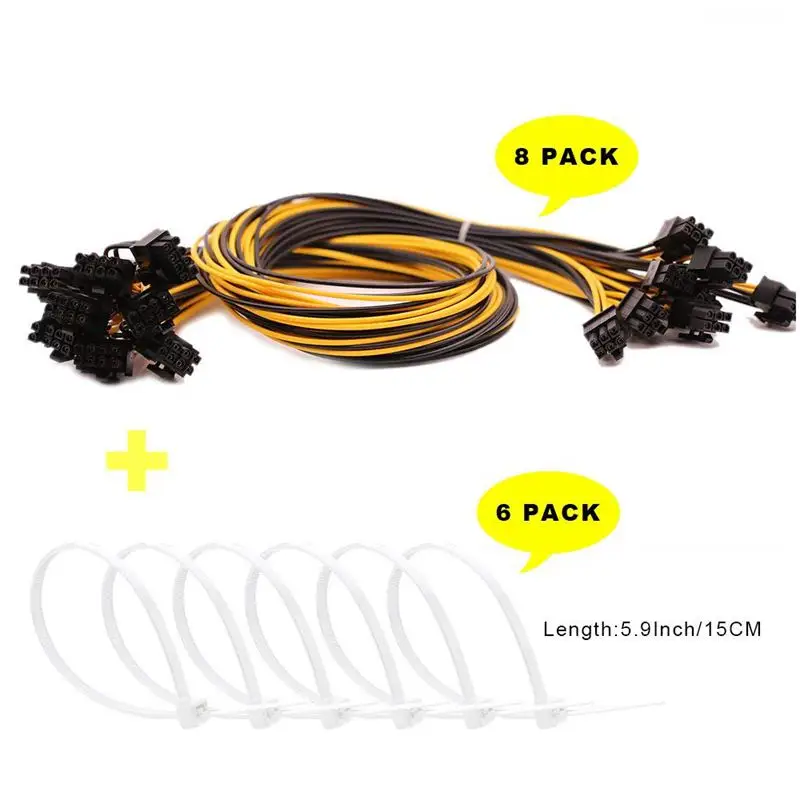 8 шт-6 PIN PCIe Express to PCIe 8(6+ 2) PIN(25 дюймов) New18AWG 6pin to 8pin кабель «Папа-папа» для GPU/PSU breakout board, GPU O