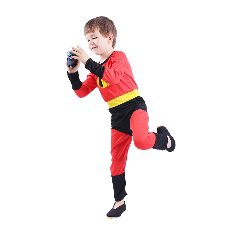 Костюм для костюмированной вечеринки «Мистер невероятный 2 тире», комбинезон для мальчиков, детский костюм «Герой», маска, набор, карнавальный костюм для детей на Хэллоуин