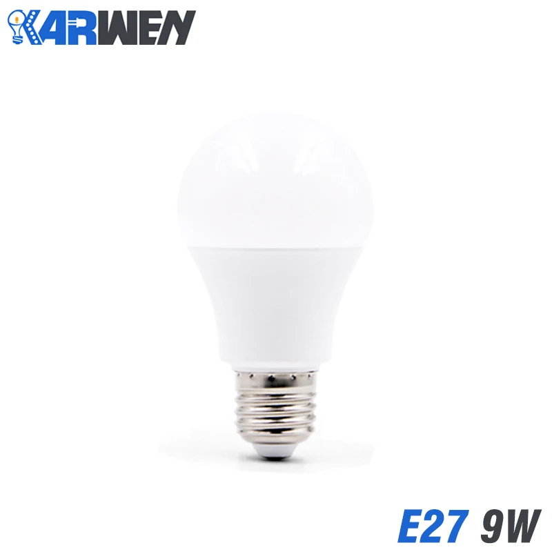 9W KARWEN 6 шт. светодиодный светильник светодиодный лампы E27 3 Вт, 5 Вт, 7 Вт, 9 Вт, 12 Вт, 15 Вт, 18 Вт AC 220, холодный и теплый белый лампада светодиодный Bombilla LED прожектор - Испускаемый цвет: 9W