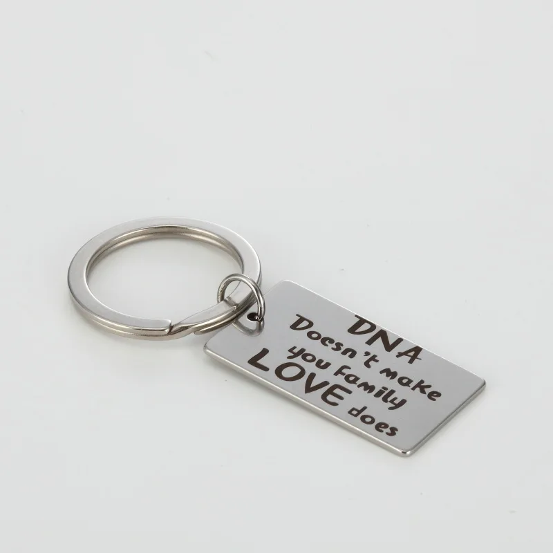 DNA Doesn't make you family LOVE does Stainless Steel Letter Motivational Keychain Keyrings Thanksgiving Day Gifts | Украшения и
