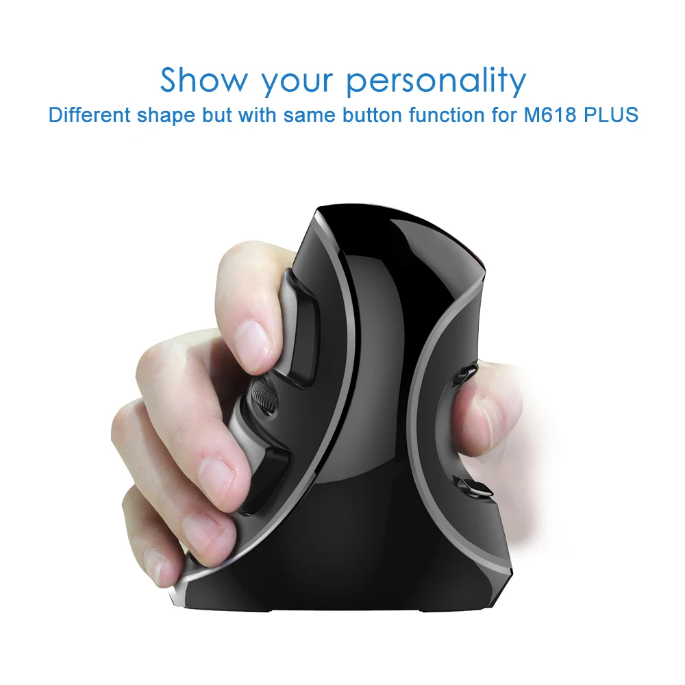 

Wireless Mouse M618 Plus Vertical Mouse Ergonomic 2.4Ghz 1600DPI Adjustable Wrist Healing Game Mice For PC Laptop Desktop