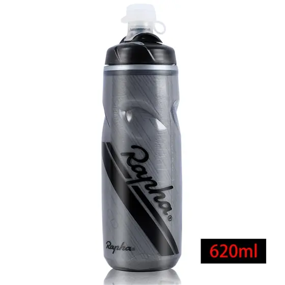 Рафа 620/750 мл велосипедного спорта Питьевая бутылка для воды с защитой от протечек № 5 PP Материал велосипед с замком рот двойная изоляция бутылка для воды - Цвет: Blackgray620ml