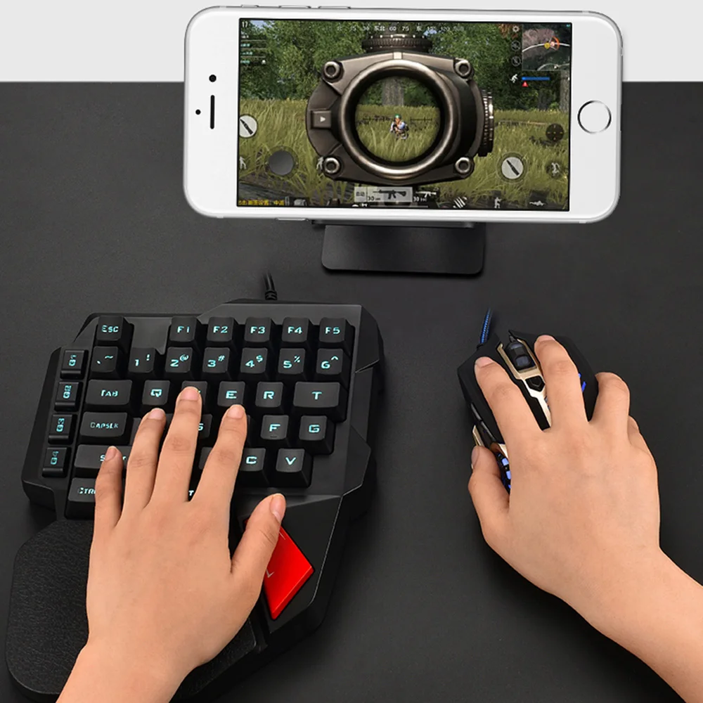 AVATTO 38-Key Professional One/Single Hand USB Wired Backlit Gaming Keyboards Esport Gamer Keypad for PUBG LOL CS go overwatch