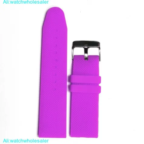 26mm Purple Mimosa Silicone Jelly Rubber Ladies Watch Band Straps WB1062I26JB