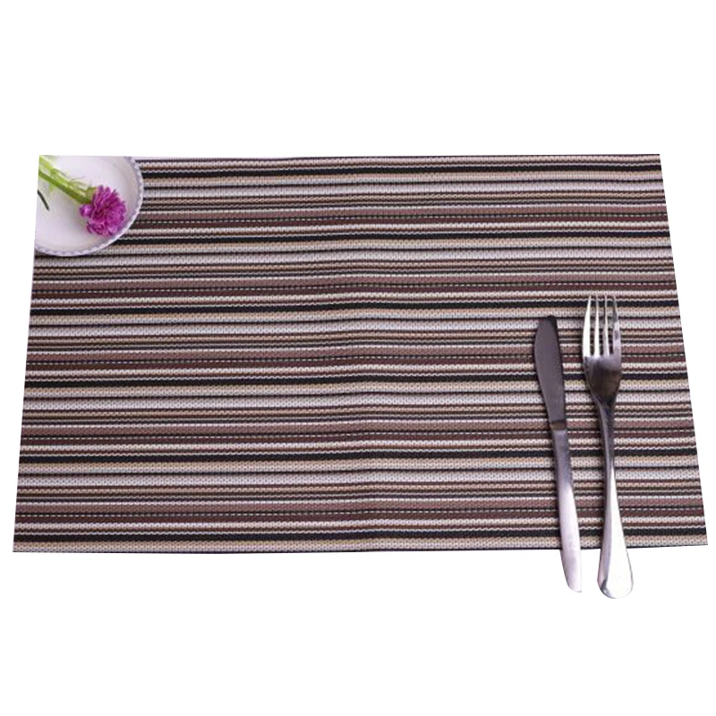 PVC table mat color strip pattern placemat hotel classic western non