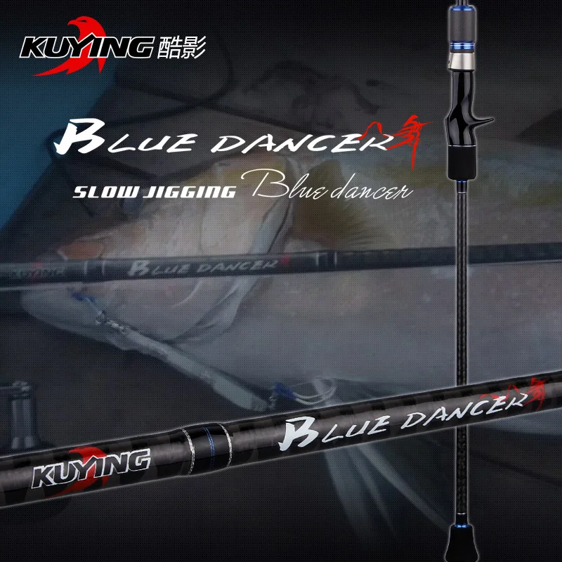 KUYING BLUEDANCER, 2,04 м, литье, медленно отжимающаяся приманка, удочка, удочки, трость, углеродное FUJI, вращающееся спиральное кольцо, 1 секция, 150-400 г, приманки