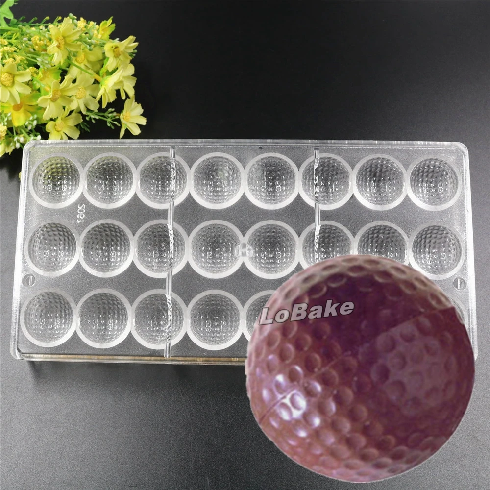 Latest 24 cavities golf ball Shaped PE polyethylene Material Chocolate