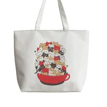 Чашка кошек Аниме Холст сумка для покупок с персонажем из мультфильма сумка для покупок GA951