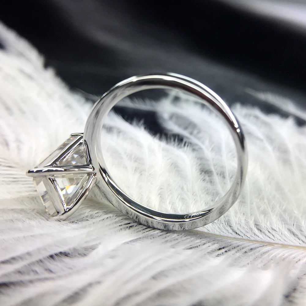 Роскошное 2ct VVS1 кольцо с муассанитом, Твердое 18K розовое золото, обручальное кольцо с изумрудной огранкой, лабораторное обручальное кольцо с бриллиантами для женщин