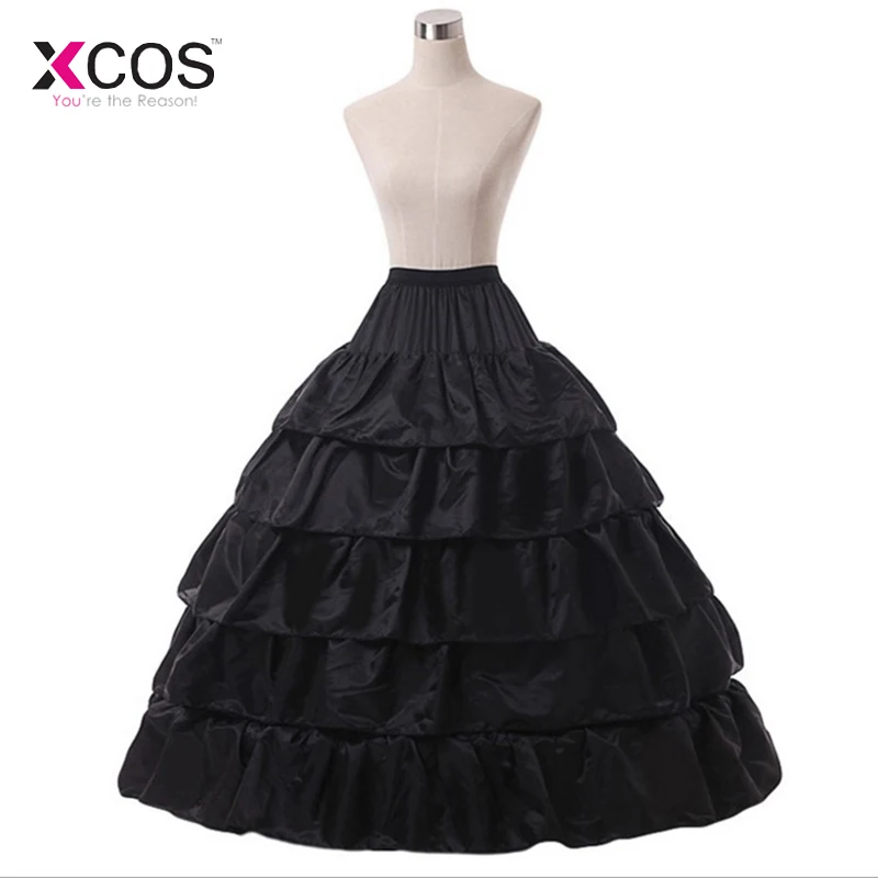 Xcos Бесплатная доставка 4 обручи 5 слоев свадебное юбка бальное платье кринолин скольжения нижняя для свадебное платье Высокое качество