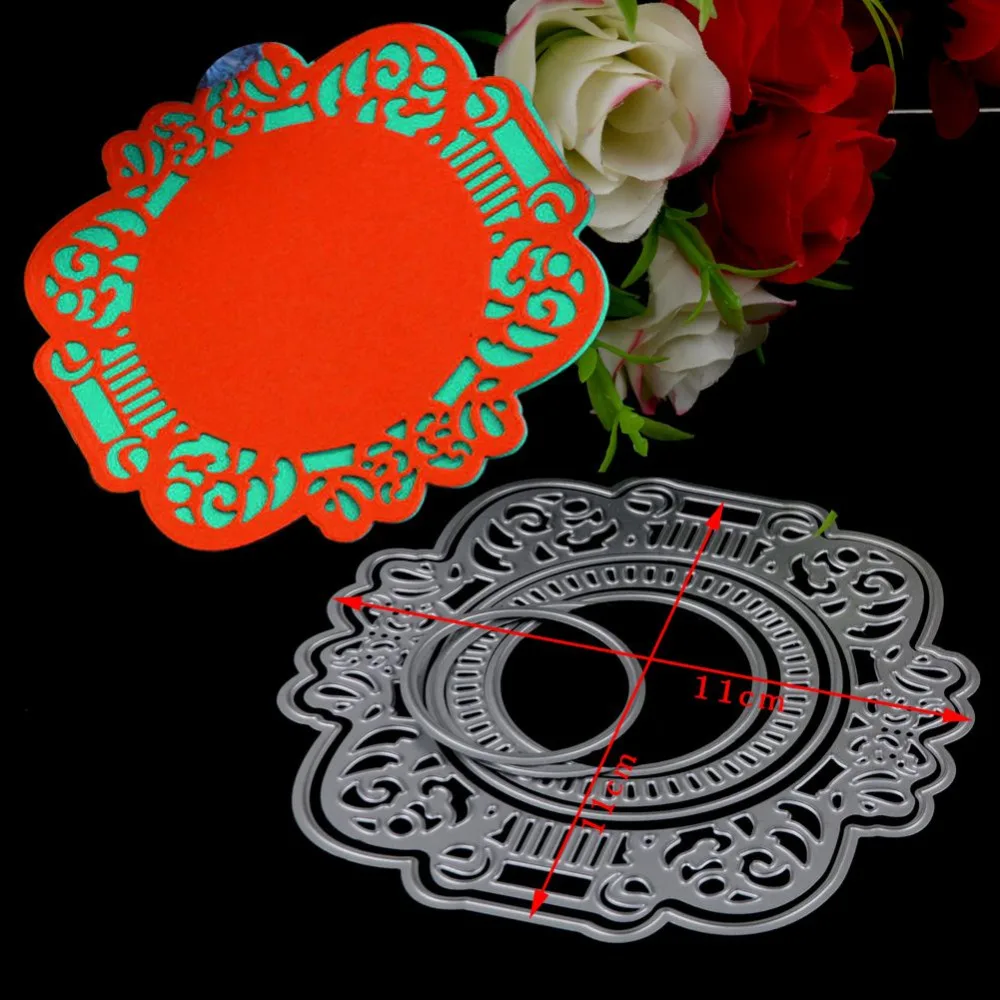 Buy Hollow Flower Embossing Frame Cutting Dies Stencil