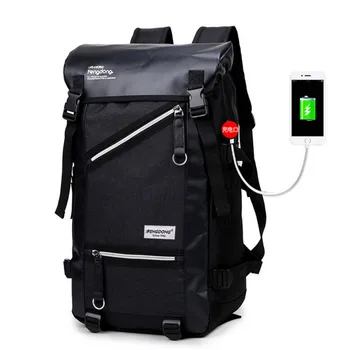 

WILIAMGANU 2019 designer Backpack Men Fashion Large Capacity Travel Shoulder Bag For Teenager Backpack Male Bagpack USB Charging