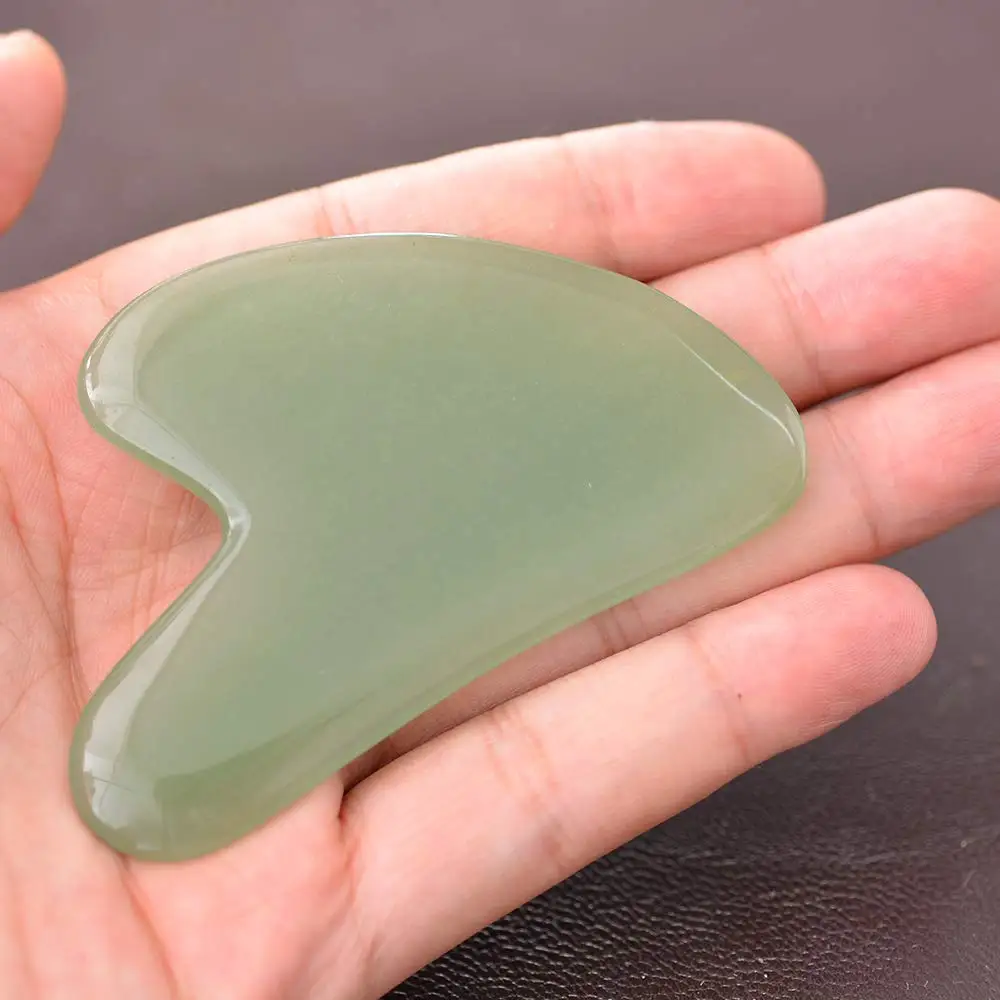 Hand Made Jade Guasha Board Gua Sha Scraping Massage Tool For SPA Acupuncture Therapy Trigger Point Treatment on Face