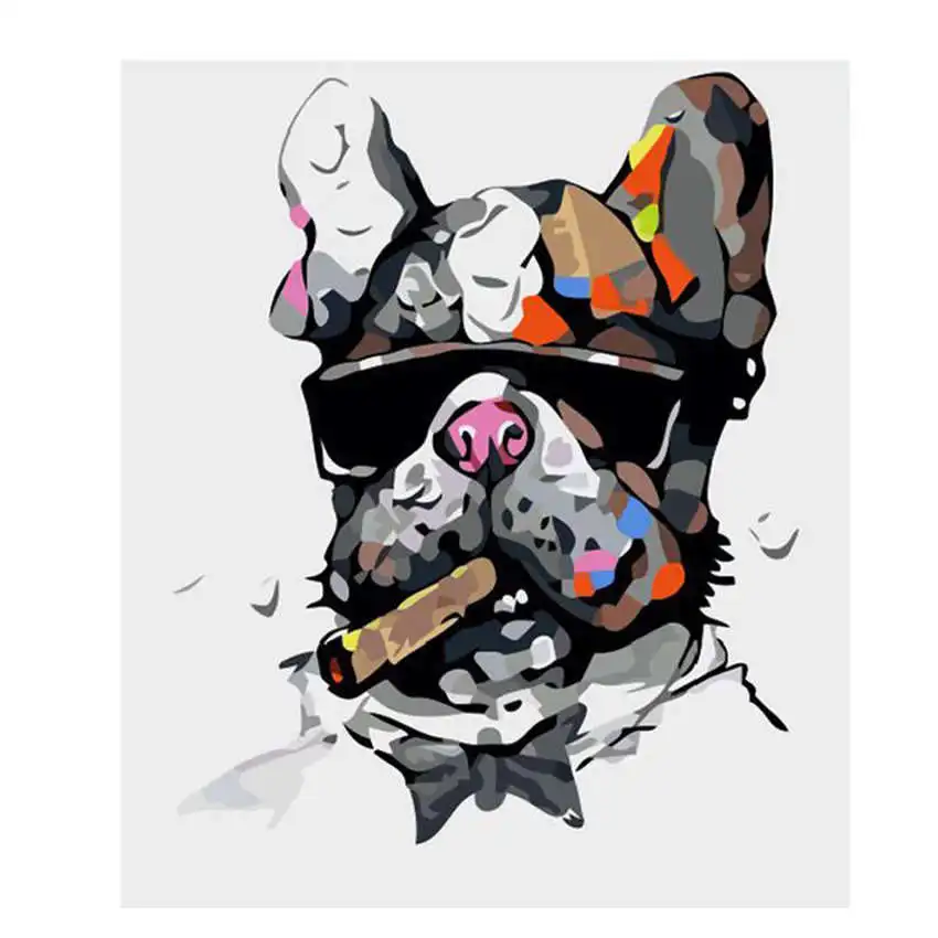 

Coloring By Numbers,Diy Painting By Numbers,Decorative Picture Smoking Dog,Pictures By Numbers