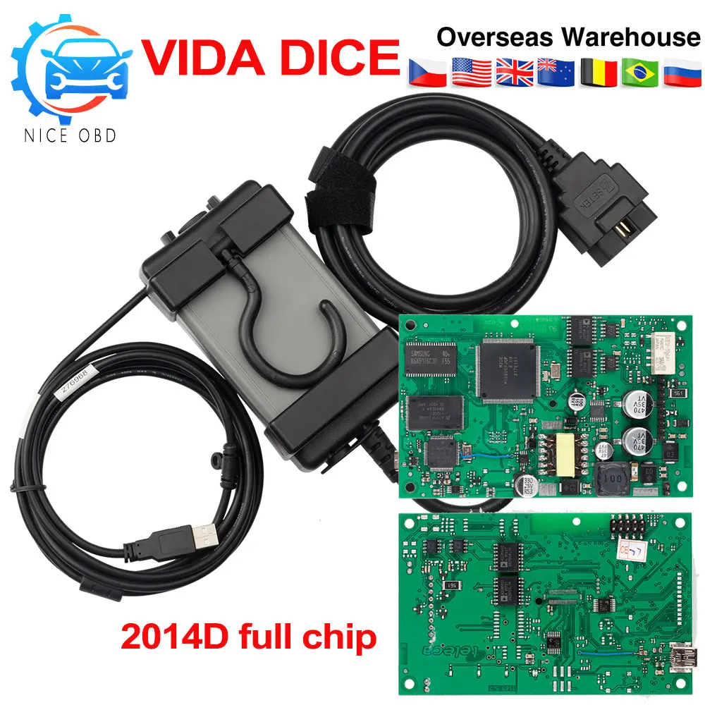 

Vida Dice For Volvo Full chip Diagnostic Tool 2014D For VOLVO Vida Dice PCB green Board Full Set V2014D OBD2 tool Multi-Language