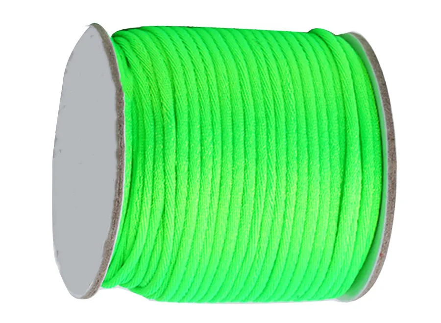 

2mm Neon Green Nylon Cord Jewelry Findings Accessories Rattail Stain Macrame Rope Shamballa Bracelet Beading Cords 60m/Roll