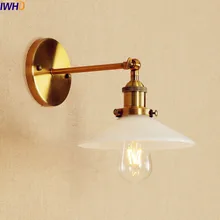 IWHD Glass Gold Wall Lamp Vintage LED Edison Style Home Lighting Adjustable Arm Industrial Retro Wall Light Sconce Wandlamp iwhd swing long arm wall light up down vintage glass wall lamp led bedroom iron wandlamp home lighting edison bulb light
