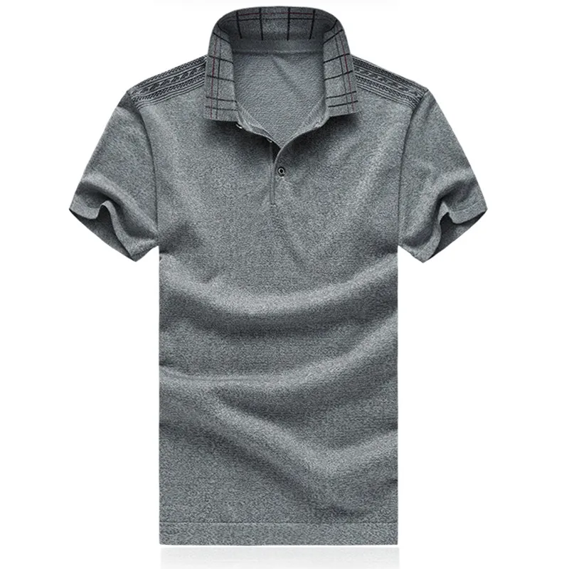 

Mens Polo Shirt Middle-aged Man Summer Clothes Short Sleeve Camisa Gola Polo Silk Cotton Solid Tops Plus Size 4XL 5XL 6XL 8720