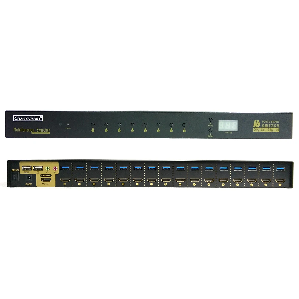 Charmvision HK1601A 16 портов USB HDMI KVM коммутатор с автоматическим сканированием Hotkey