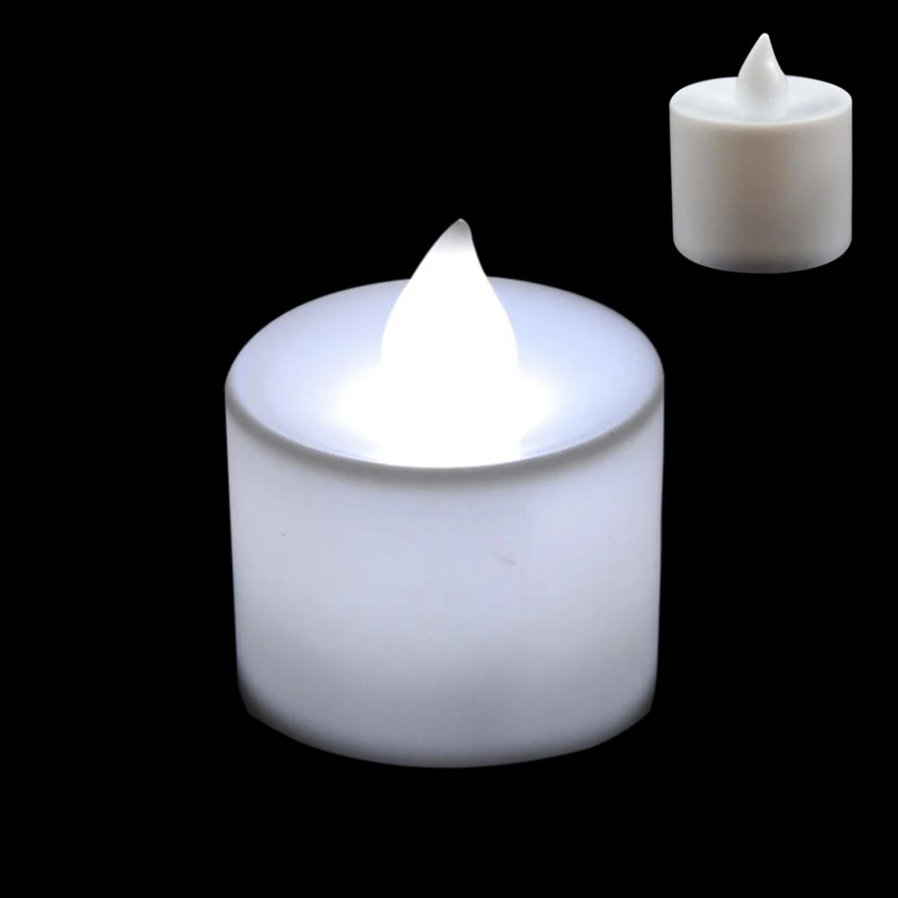 Светодиодный светильник-свеча на день рождения, лампа на батарейках, имитирующая цвет пламени, мигающие свечи для украшения дома, свадьбы, вечеринки - Цвет: 7 Colors Light
