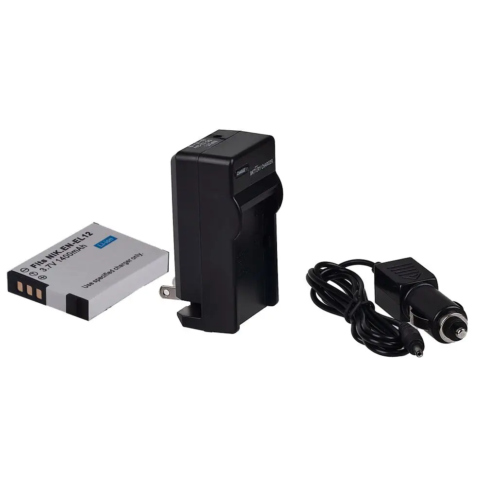 3 in 1 EN EL12 Battery + Charger for Nikon Coolpix AW100 AW110 AW120