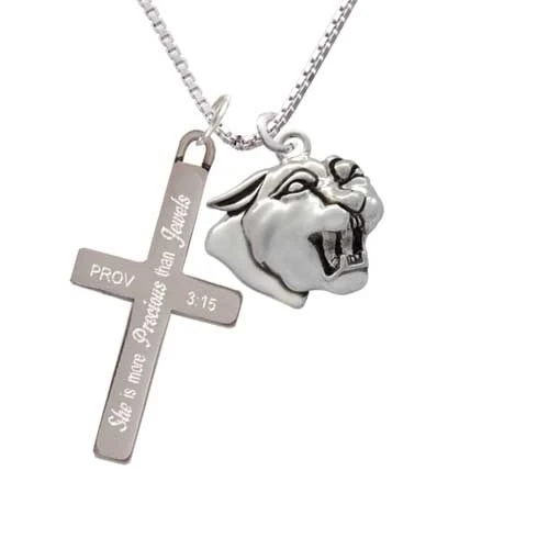Large Panther - Mascot - She is More Precious - Cross Necklace (1)
