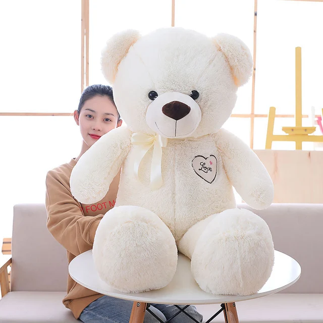 1PC Cute Large Size 90-110cm Stuffed Teddy Bear Plush Toy Big Embrace Bear Doll Lovers/Christmas Gifts Birthday Gift