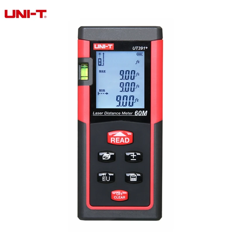 UNI T UT390B UT391 Laser Distance Meter Handheld 40M 60M Rangefinder Self calibration Level Monitoring Automatic