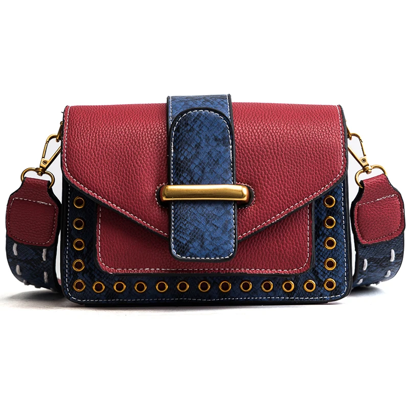 

Fashion Women Messenger Bags Flap Crossbody Bag High Quality Shoulder Bag With Colorful Strap Patchwork Designe Sac A Main Femme