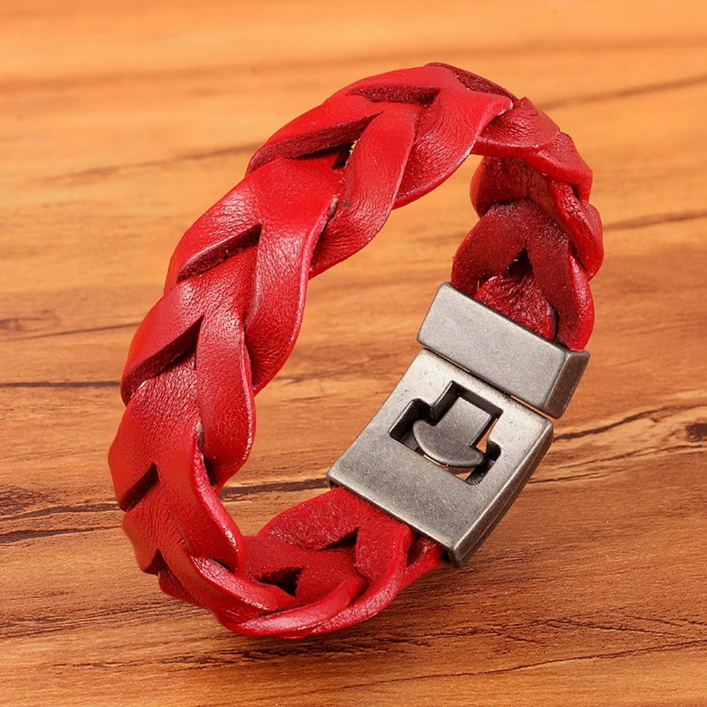 

TYO Three Colors New Mens Jewelry Leather Bracelets Braided Fashion Bangle Bronze Clasp Pulseiras Masculinas Wholesale Price