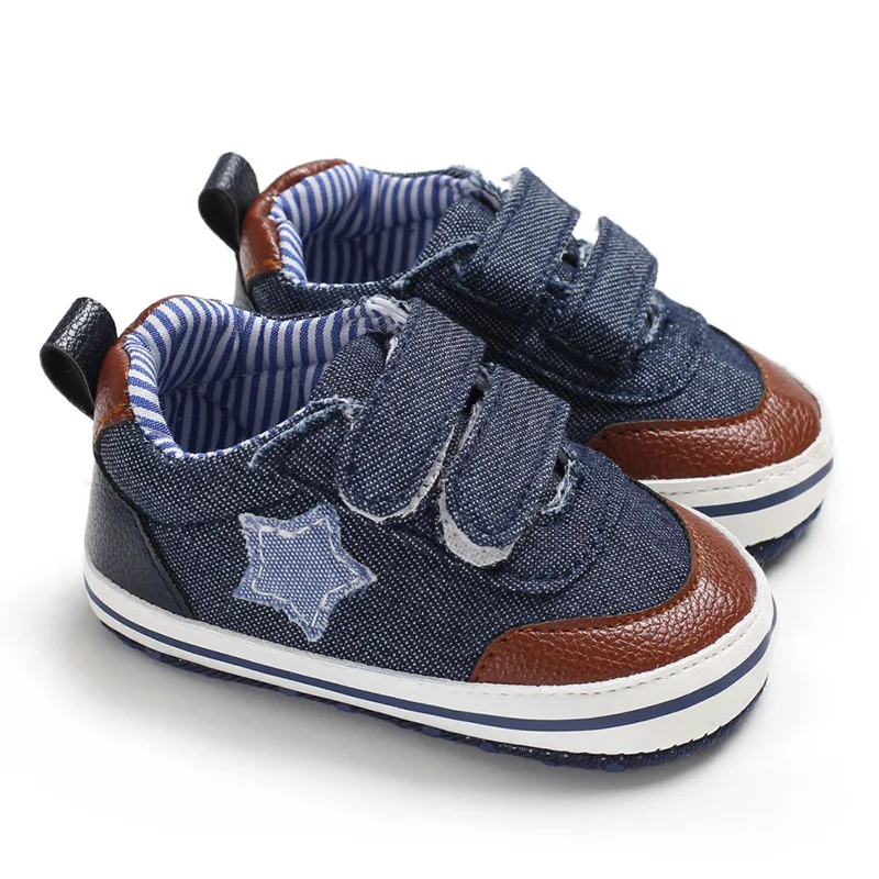 Холст Классические спортивные кроссовки для новорожденных Для маленьких мальчиков обувь для малышей Мягкая Детская подошва против скольжения детская обувь