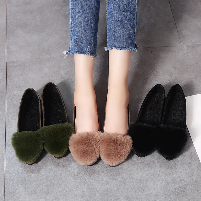 snow faux fur platform slip on loafer