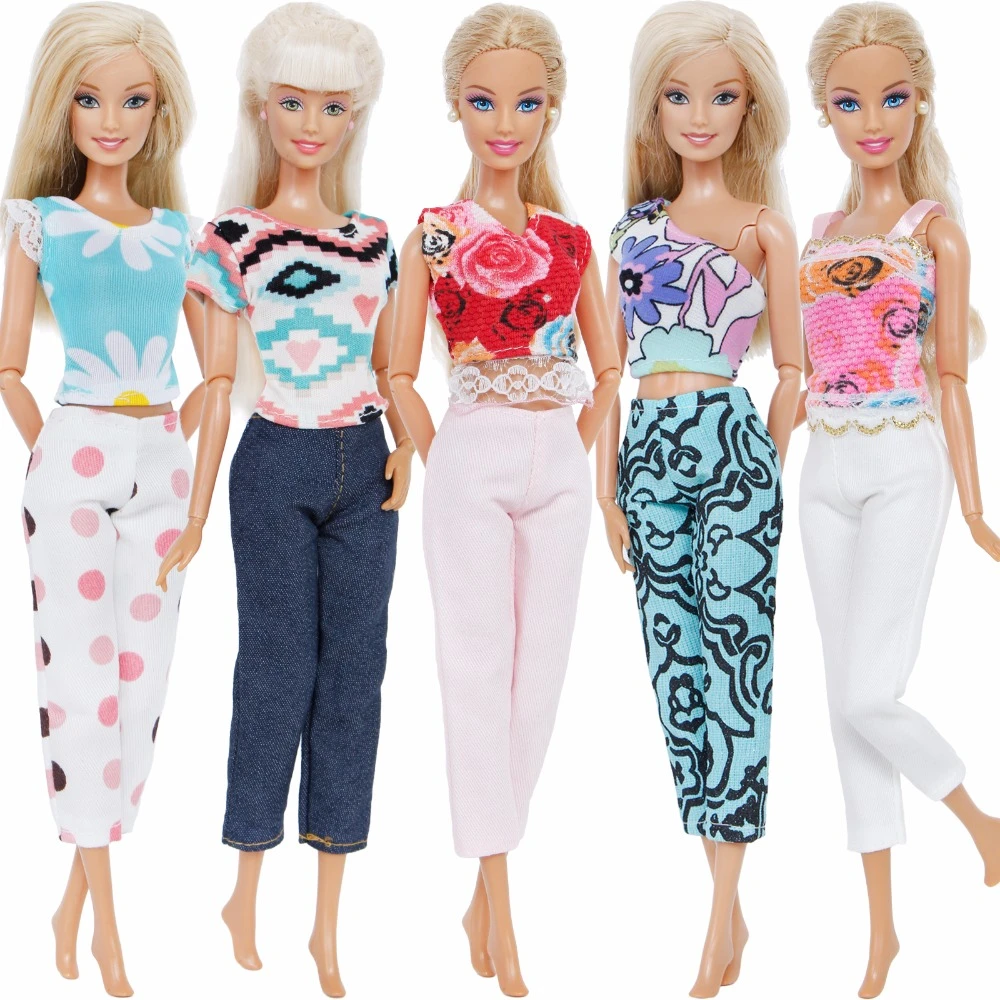 conjuntos de moda de estilo mixto Casual Wear blusa chaleco camisa pantalones hechos a mano ropa para de la muñeca juguete para niños|Muñecas| - AliExpress