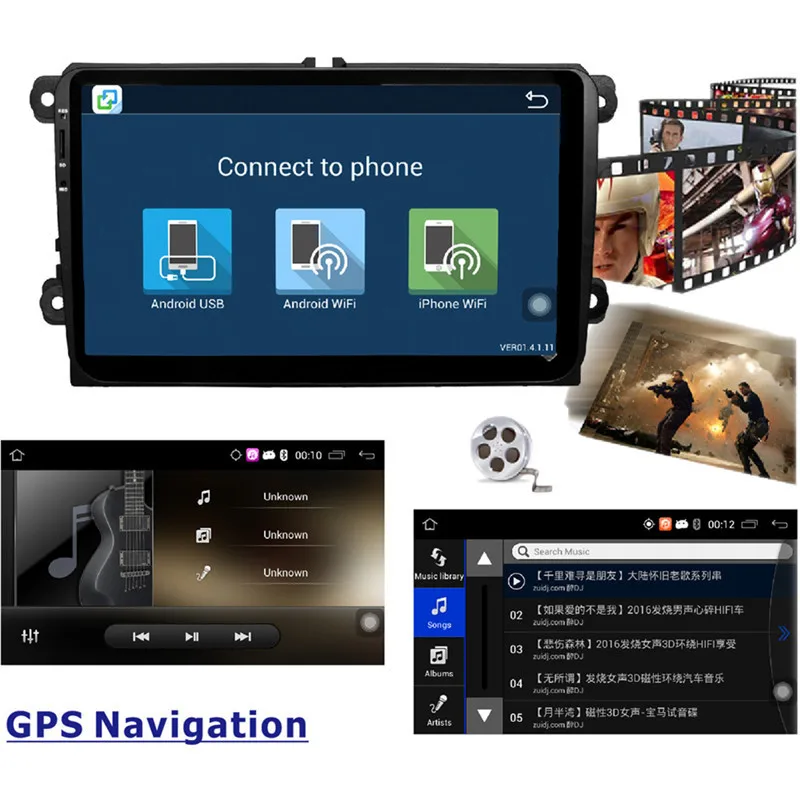 Discount RM-VWTY90 9 inch Android 5.1 Car Multimedia Stereo Player A2DP GPS 1G DDR3 +16G NAND Memory Flash for VW Passat Golf Jetta Polo 1