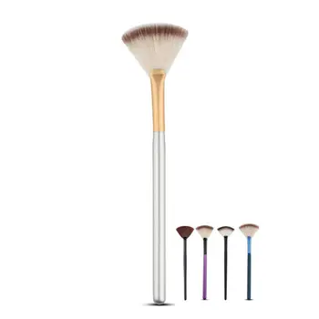 

4Colors Wooden handle Fan-shaped nylon Makeup brush Pro Blusher Powder Foundation Brushes Facial Contour Cosmetic Tool F20171074