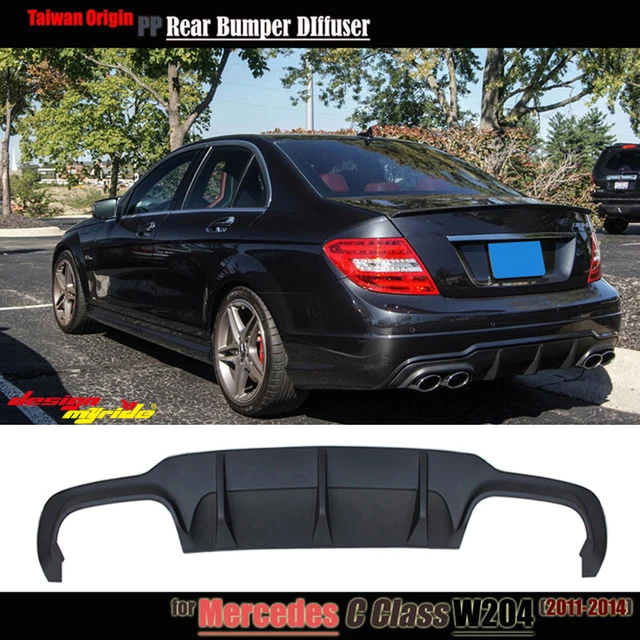 Difusor de labios de parachoques trasero W204 c63 estilo PP plástico para Mercedes Benz C180 C200 C250 C280 C300 C350 difusor de labios Y C63 parachoques 12-14 Difusor de labios de parachoques trasero W204 c63 estilo PP plástico para Mercedes Benz C180 C200 C250 C280 C300 C350 difusor de labios Y C63 parachoques 12-14