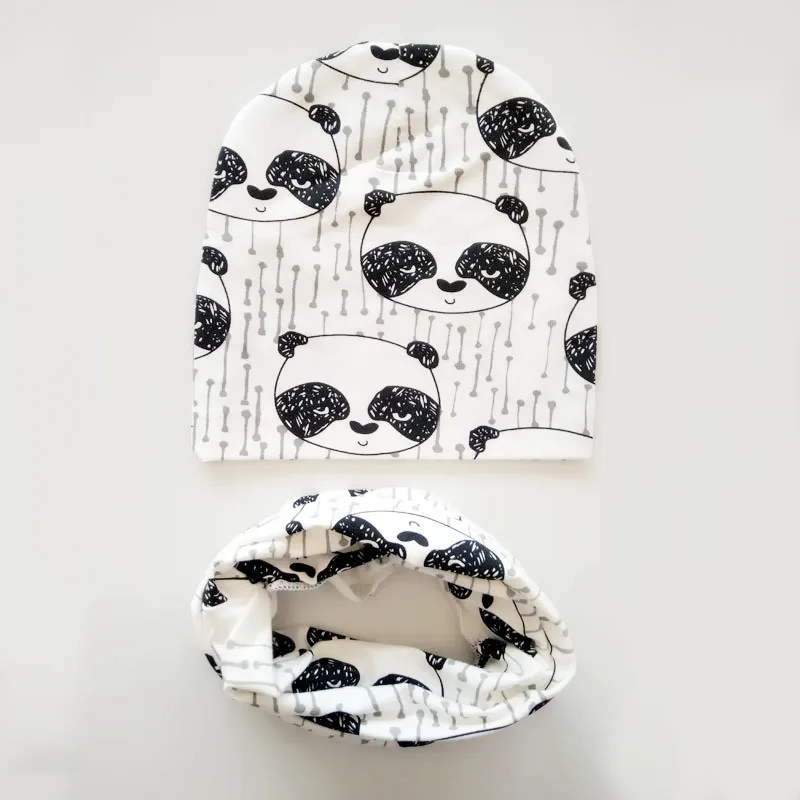 new cartoon batman panda shark cat fashion spring baby beanies+scarf sets for boys girls under 5 years children wear caps hats